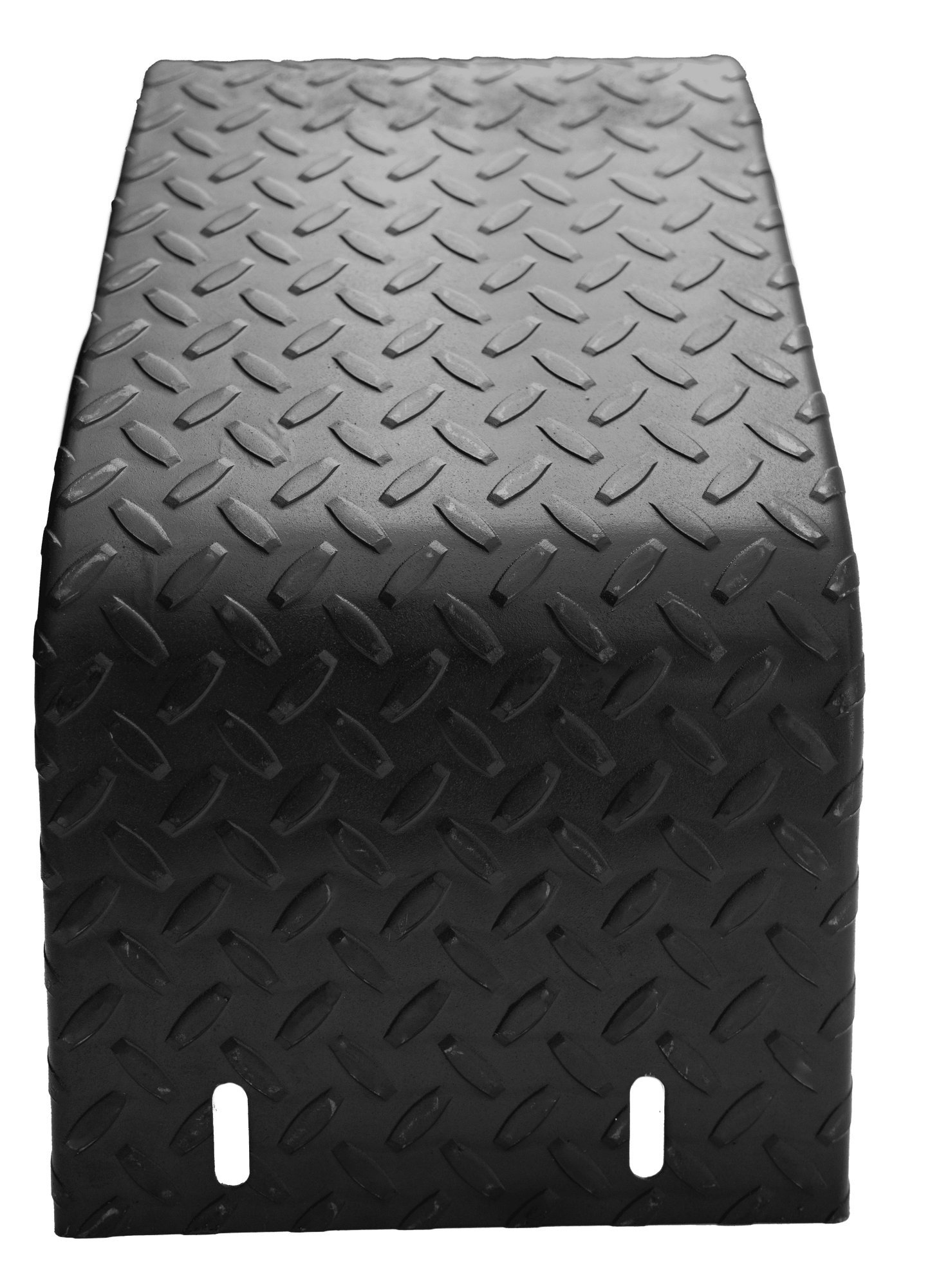 SINGLE AXLE DOUBLE-BROKE FENDER - MOUNTING SLOTS - 14GA DIAMOND-PLATED STEEL