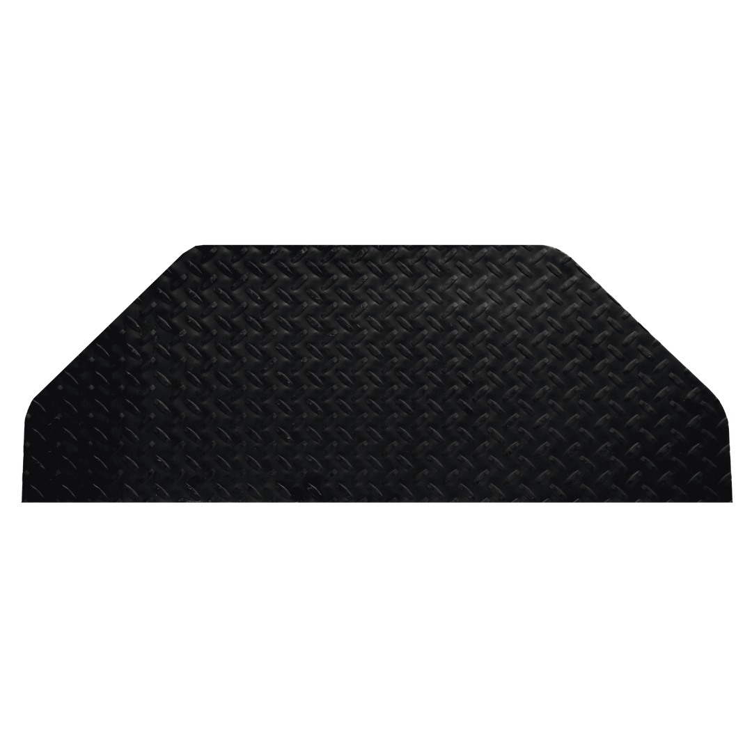 SINGLE AXLE DOUBLE-BROKE FENDER BACK - 14GA DIAMOND-PLATED STEEL