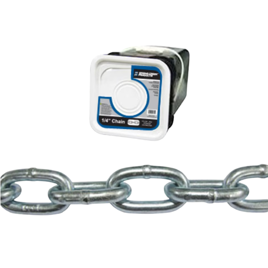SQUARE PAIL OF 1/4" CHAIN ZINC (100 ft)