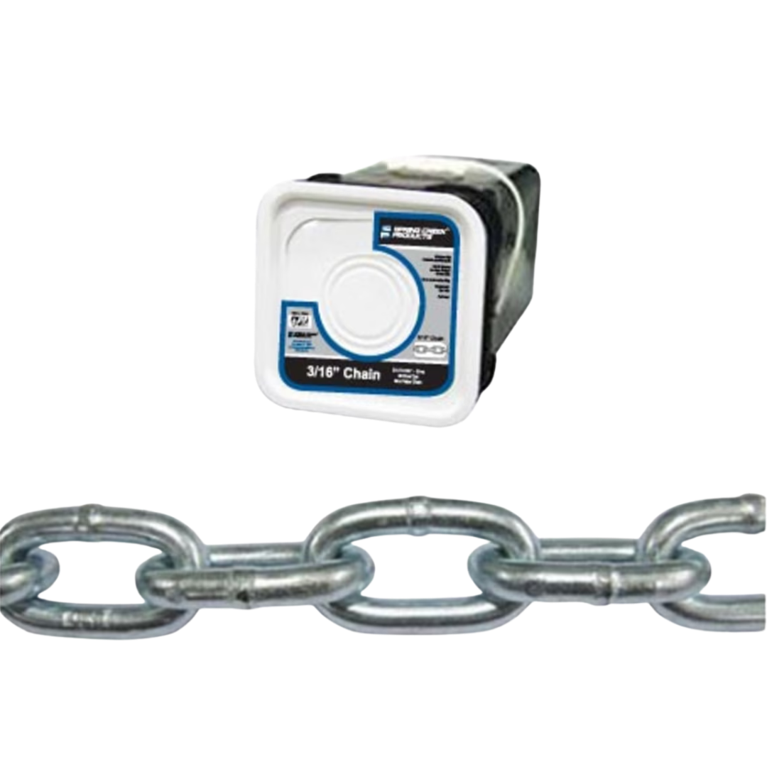 SQUARE PAIL OF 5/16" CHAIN ZINC (75 ft)