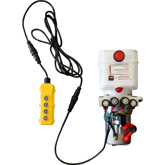12V HYDRAULIC PUMP - FOUR-WAY WITH 3QT TANK