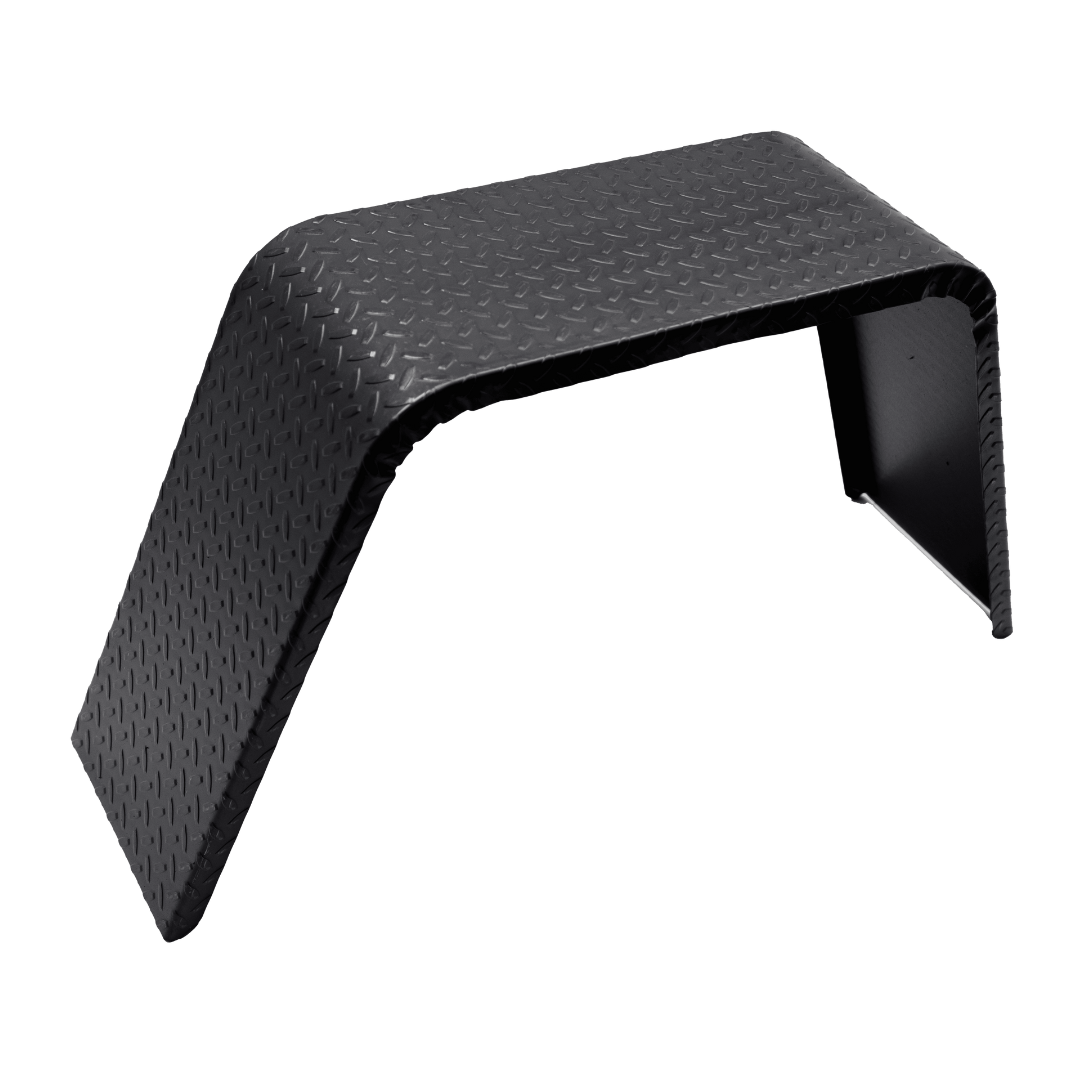 SINGLE AXLE JEEP-STYLE FENDER - 14GA DIAMOND-PLATED STEEL