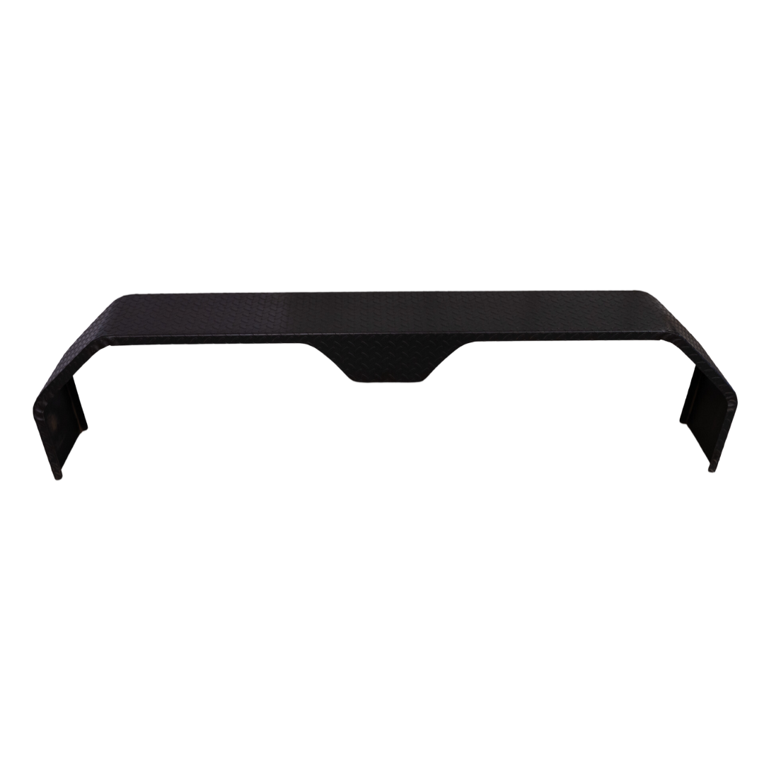 TANDEM AXLE DOUBLE-BROKE TEARDROP FENDER - 14GA DIAMOND-PLATED STEEL