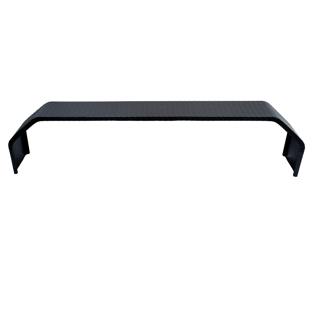 TANDEM AXLE DOUBLE-BROKE FENDER - MOUNTING SLOTS - 14GA DIAMOND-PLATED STEEL